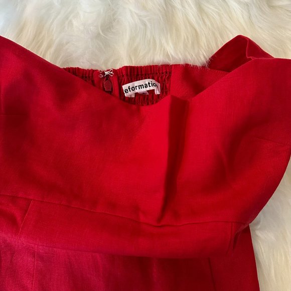 Reformation Isha Linen Dress in Cherry - Picture 10 of 15